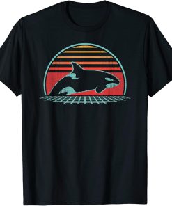 Orca Killer Whale Retro Vintage 80s Style T-Shirt