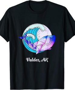 Valdez AK Japanese Paint Geometric Orca Killer Whale T-Shirt