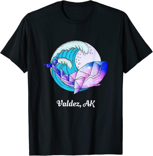 Valdez AK Japanese Paint Geometric Orca Killer Whale T-Shirt