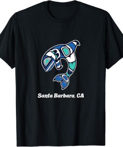 Santa Barbara CA Native American Tribal Orca Killer Whale T-Shirt