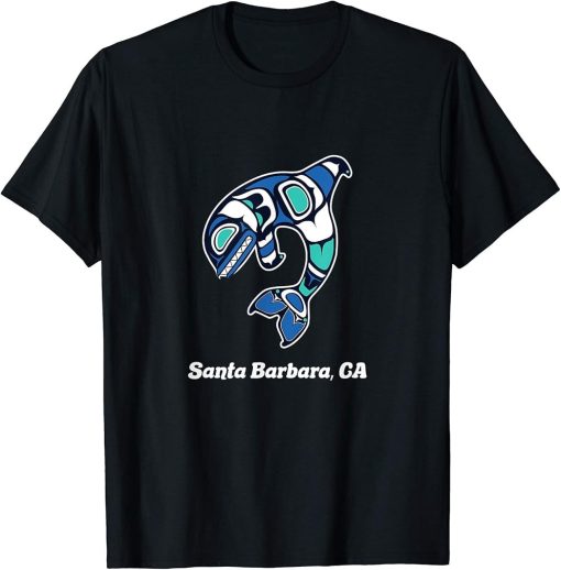 Santa Barbara CA Native American Tribal Orca Killer Whale T-Shirt